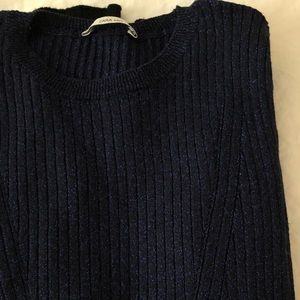Zara Knit Black and Blue Sparkle Sweater